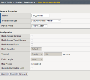 F5 : Source IP and Cookie Persistence profile