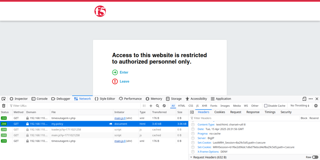 Visualization of the APM Policy cookies