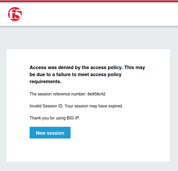 Session id is not valid anymore since the policy changed