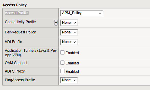 Assign the APM_Policy to the virtual server
