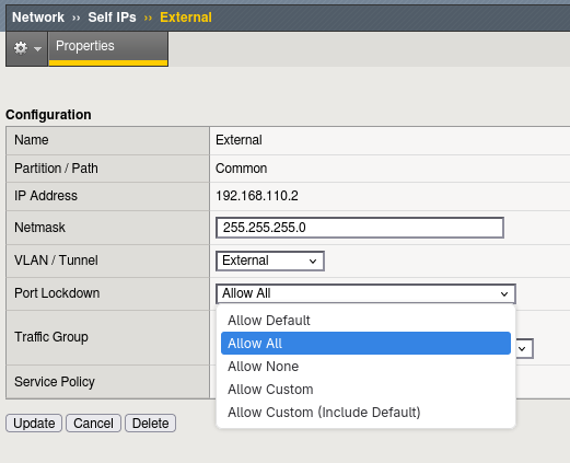 ADC-labs Port-lockdown settings