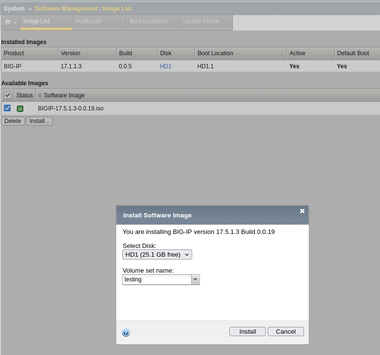ADC labs : New software install window