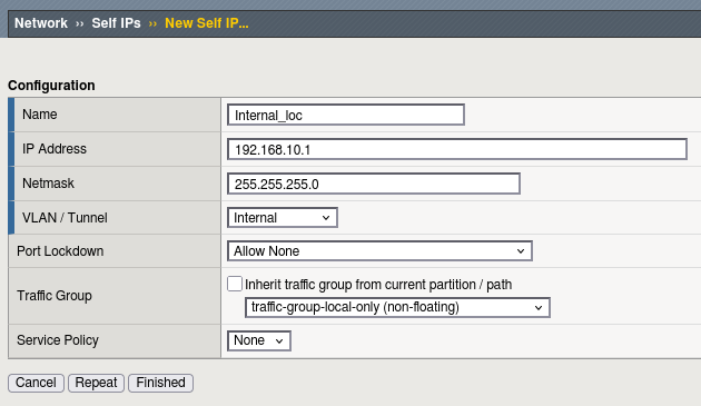 ADC-labs : Self-IP configuration
