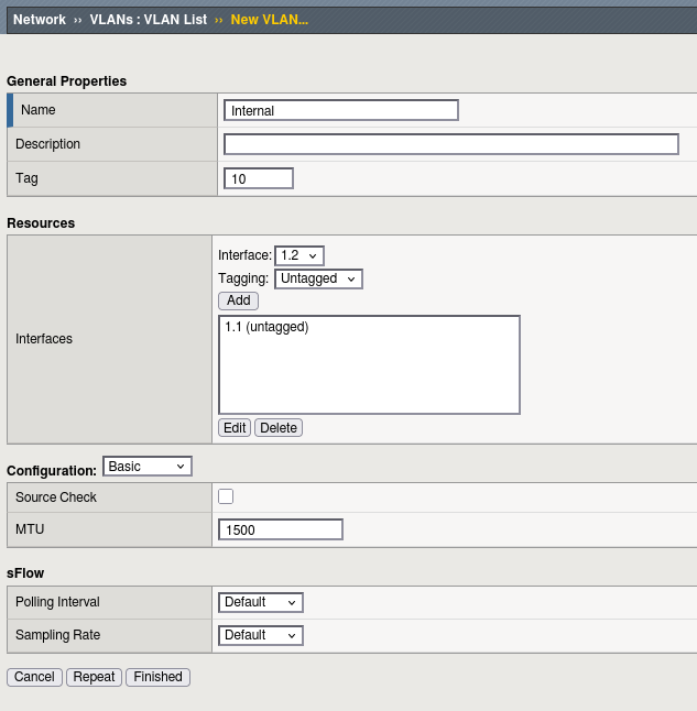 ADC-labs : VLAN configuration